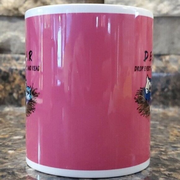 D.E.A.R Drop Everything And Read Owl Orca Coatings Pink Mug Coffee ,Tea,Hot Ccco - Picture 2 of 7